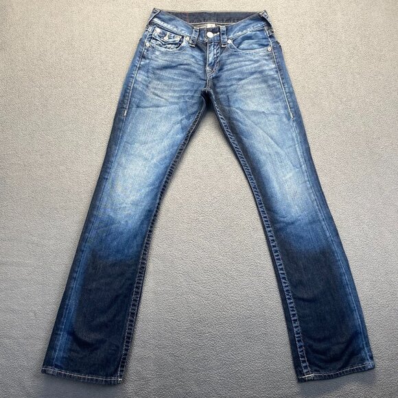 True Religion Womens Blue Jeans Size 28 Denim,Casual,Stretch,Embroidery - Picture 1 of 16